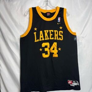 VINTAGE Los Angeles LAKERS Shaquille O'Neal NIKE Rewind Jersey Sewn XL 57